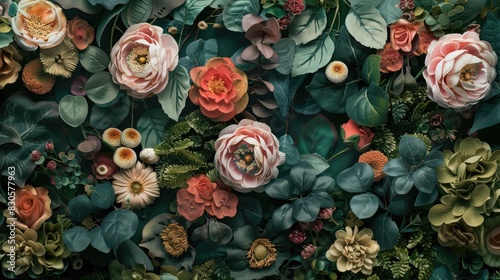 Environmentally friendly artistic idea with close up floral backdrop