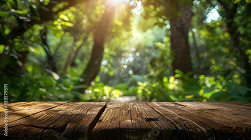 Spring landscape with green grass,Close-up of wooden bench on field Close-up of maple leaves on wood,Bolu,Turkey, Generative Ai