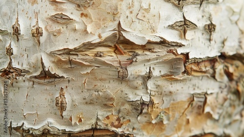Close up of birch bark pattern and structure photo