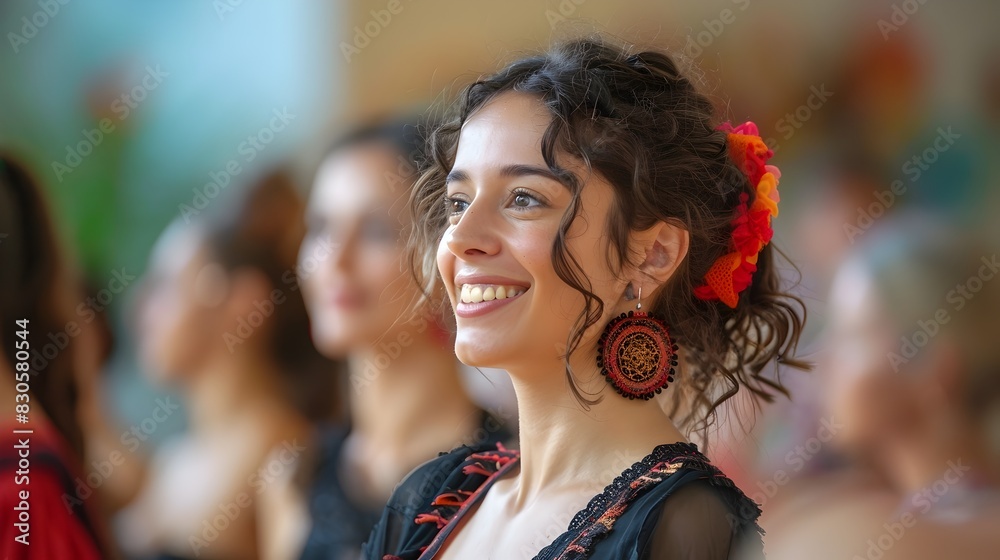Passionate Flamenco Dance Class with Diverse Students and Instructor Passionate Flamenco Dance Class with Diverse Students and Instructor