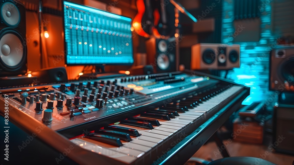 Cutting Edge Music Production Studio with Advanced Soundproofing and Sophisticated Mixing Gear