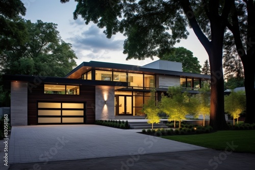 Contemporary Suburban Residence with Stylish Architecture and Ample Driveway Space