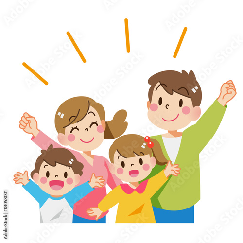 元気で健康な家族