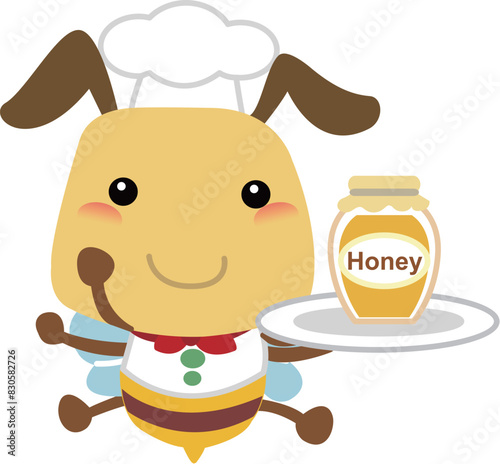 Bee chef with honey