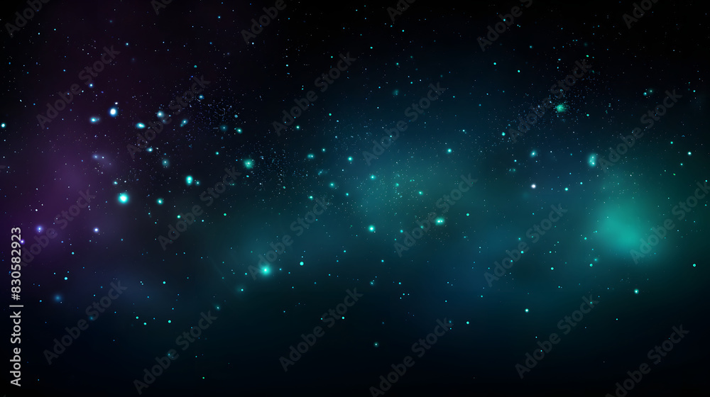 Naklejka premium Digital dark green glitter starry sky abstract graphic poster background