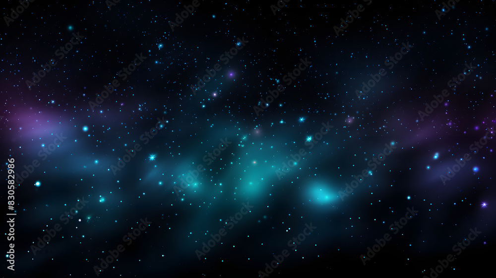 Naklejka premium Digital dark green glitter starry sky abstract graphic poster background