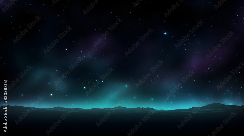 Obraz premium Digital dark green glitter starry sky abstract graphic poster background