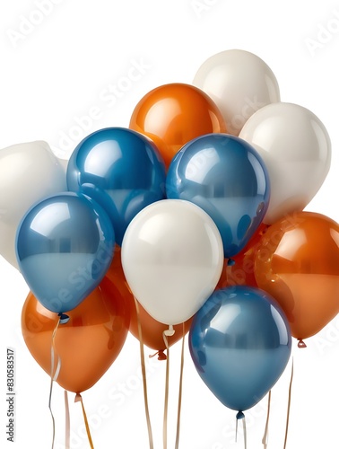 Wallpaper Mural white bronze orange and blue balloons isolated on transparent background cutout. Torontodigital.ca