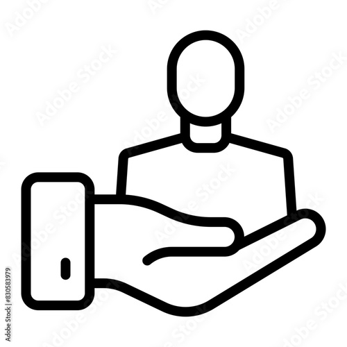 Customer Vector Line Icon Design