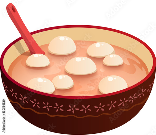 A bowl of glutinous rice ball