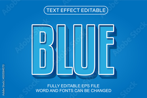 3D TEXT EFECT BLUE VECTOR EDITABLE