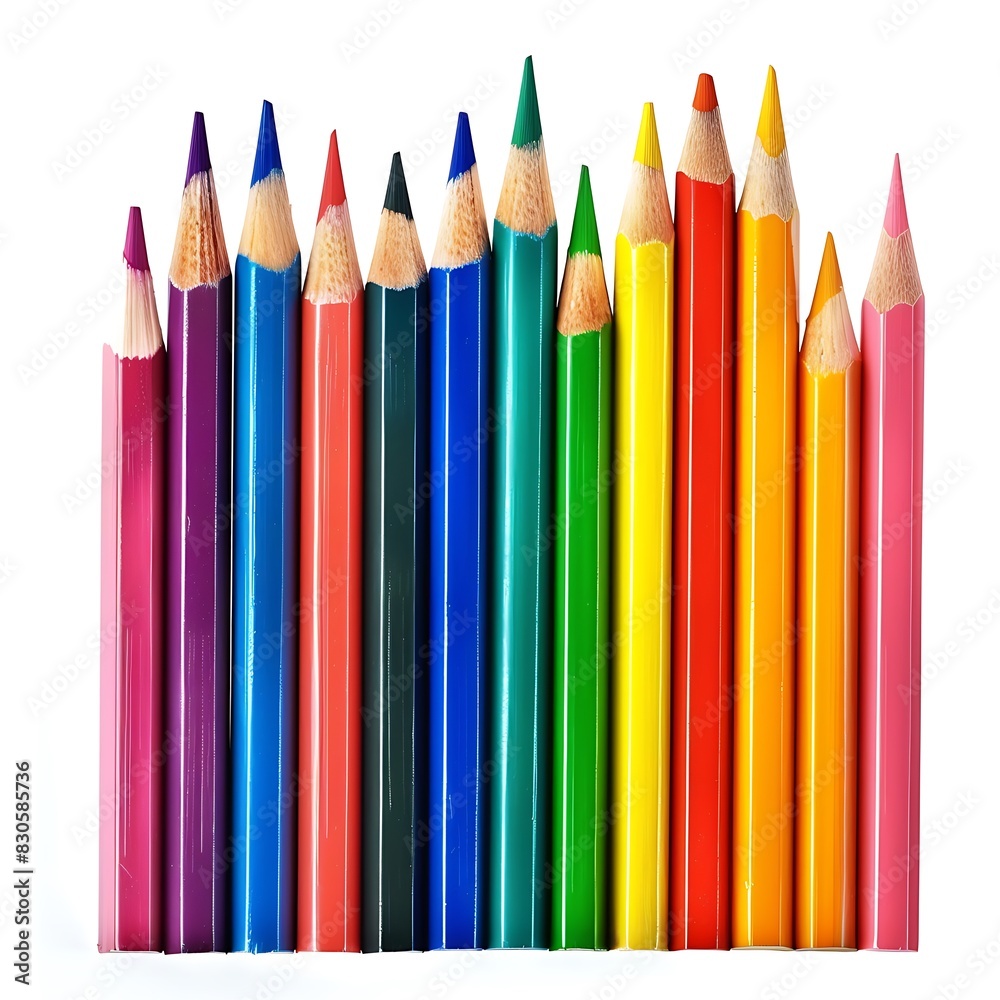 color pencils isolated against white background, color pencils isolated against white background,