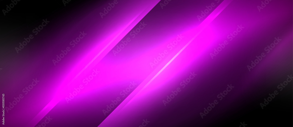 Neon dynamic diagonal light rays background. Techno digital geometric concept design for wallpaper, banner, presentation, background