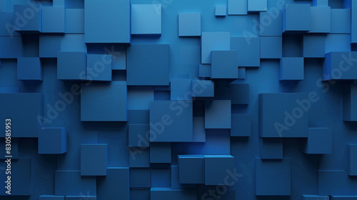 A royal blue abstract corporate geometric material motion background. Generative AI