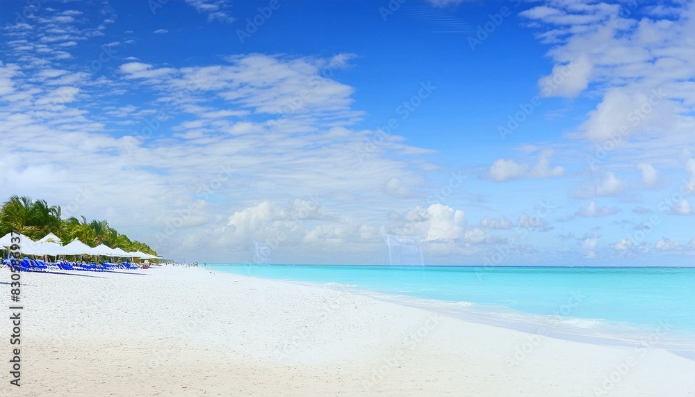 beautiful beach with white sand, clear blue water, and palm trees in the background. picturesque beach panorama, endless white sand, turquoise waves lapping the shore, beneath a vast blue sky beautiful beach with white sand, clear blue water, and palm trees in the background. picturesque beach panorama, endless white sand, turquoise waves lapping the shore, beneath a vast blue sky
