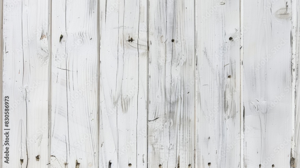 White Wooden Planks Background, Generative AI