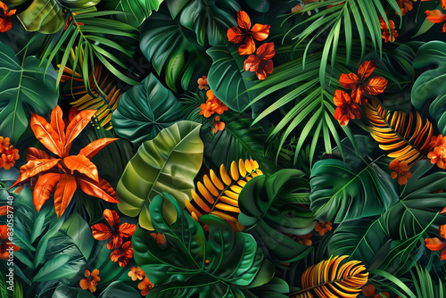 8K UHD botanical seamless background tile pattern  high detail 