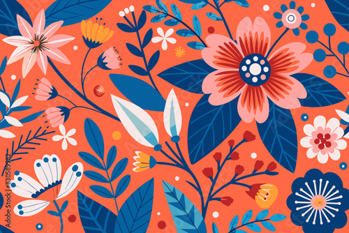 Fondo de flores, ramas y pétalos con mucha naturaleza