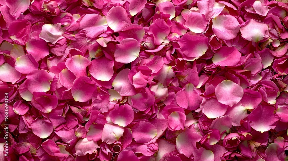 A pile of interconnected pink flowers amidst a sea of scattered petals, all in front of a substantial mound of pink petals A pile of interconnected pink flowers amidst a sea of scattered petals, all in front of a substantial mound of pink petals