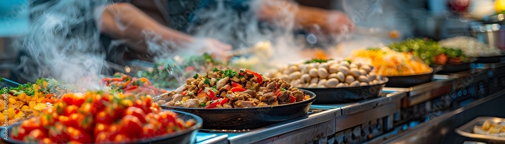Fototapeta premium Vibrant Lebanese Food Festival in Beirut Showcases Traditional Culinary Diversity and Cultural Richness