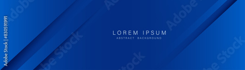 Clean Blue Geometric Banner with Diagonal Lines. Sleek abstract background with diagonal line elements and deep blue color, suitable for business and technology themes.