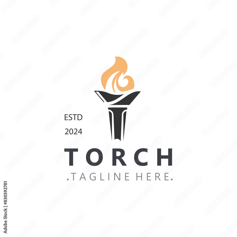 Torch logo Graphic, olympic flame Modern Design Element simple minimalist Template Torch logo Graphic, olympic flame Modern Design Element simple minimalist Template