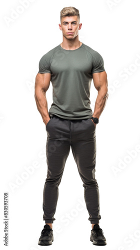 Muscular athlete bodybuilder on a transparant background, PNG, Generative AI