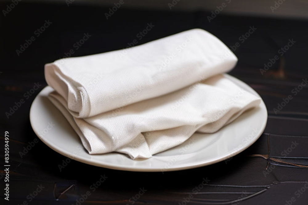 white napkin on a plate white napkin on a plate