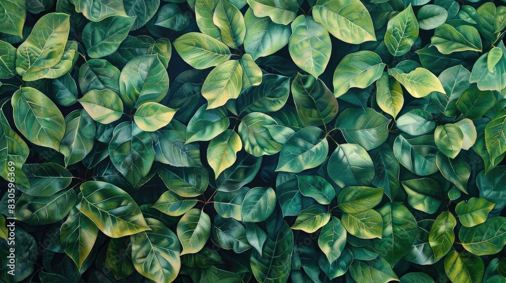 Texture of green foliage leaves palette Texture of green foliage leaves palette