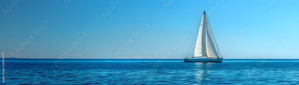 Elegant Sailboat Gliding Through Serene Cerulean Seas During Exhilarating Regatta Event Elegant Sailboat Gliding Through Serene Cerulean Seas During Exhilarating Regatta Event