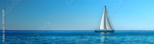 Elegant Sailboat Gliding Through Serene Cerulean Seas During Exhilarating Regatta Event