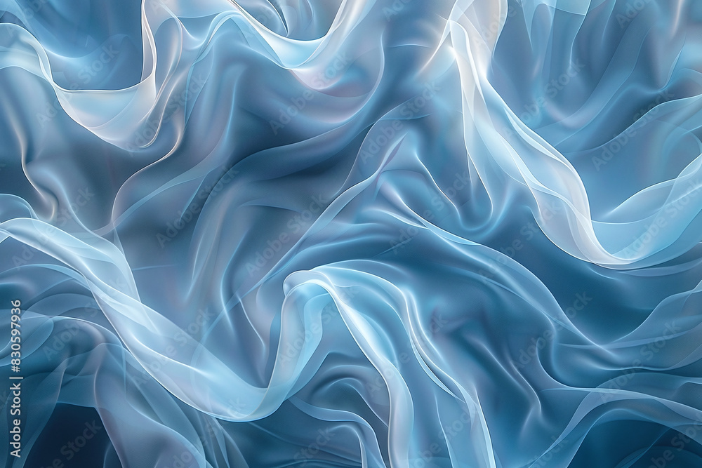 Fototapeta premium Abstract Flowing Lines In Soothing Blue Tones