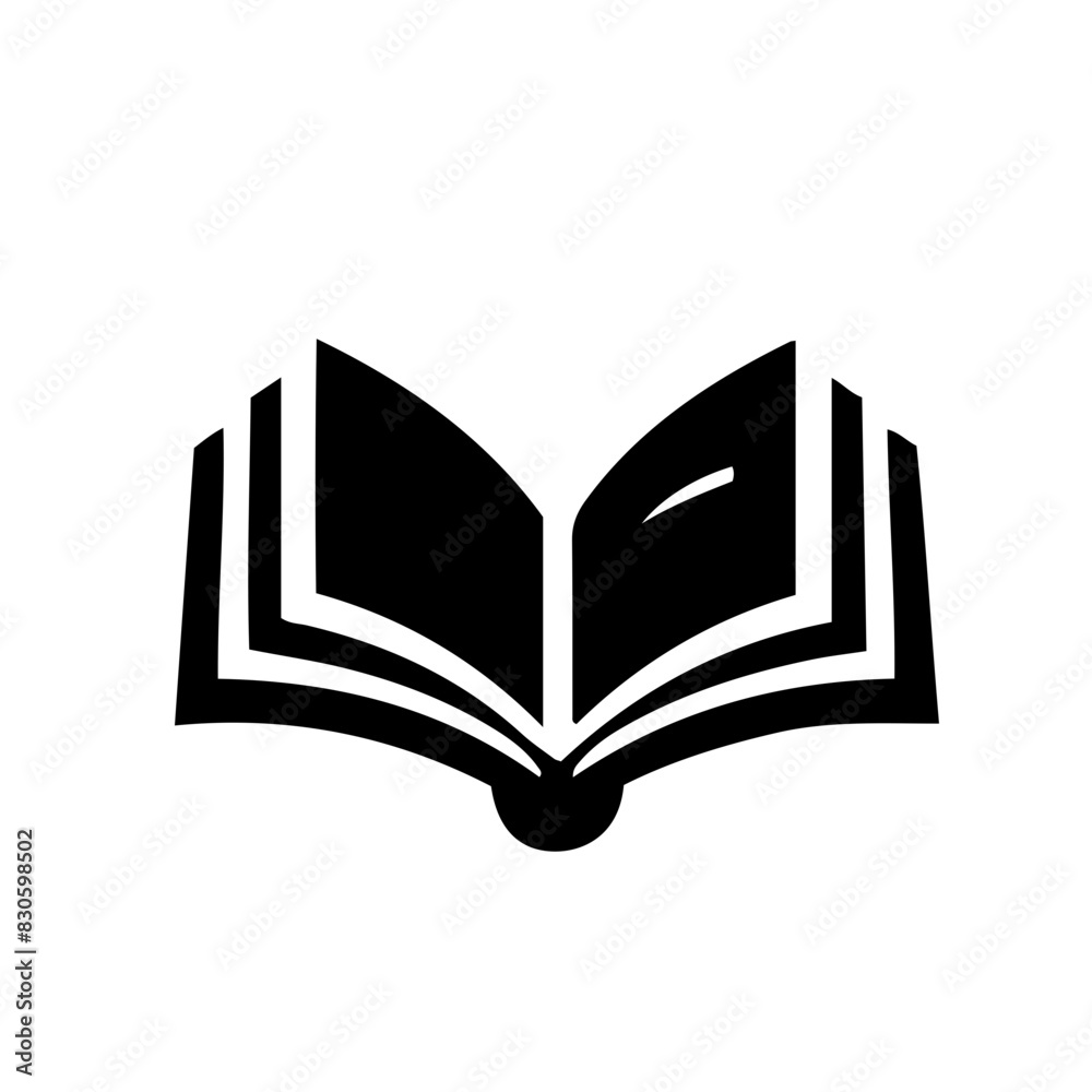 Silhouette vector. Open book. Learning concept. Simple and modern graphic design.