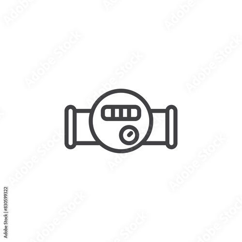 Water meter line icon