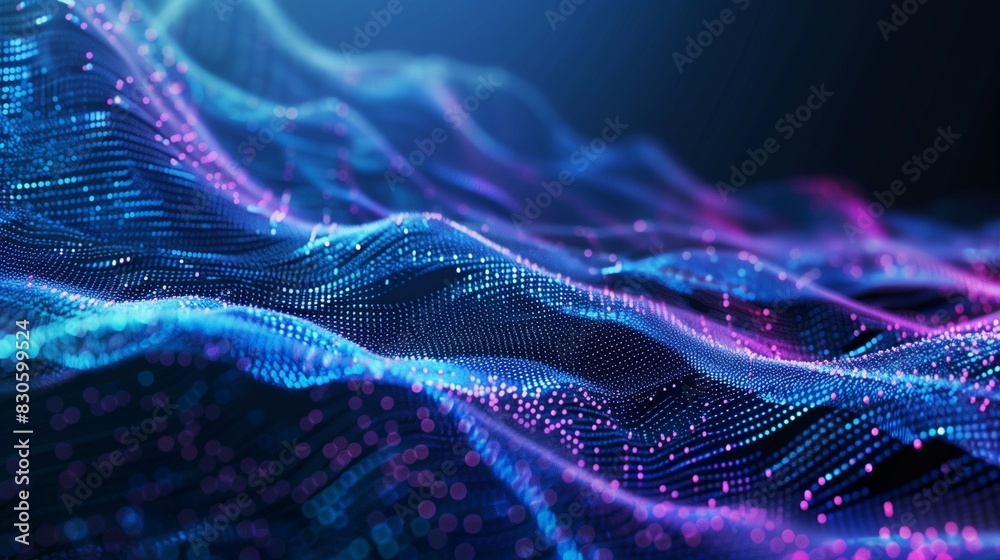 An abstract representation of a digital wave of particles, creating a futuristic point wave with intricate details and a deep, immersive background. An abstract representation of a digital wave of particles, creating a futuristic point wave with intricate details and a deep, immersive background.