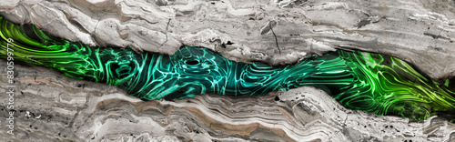 Marble texture arabesco brown fwith a green and teal epoxy river photo