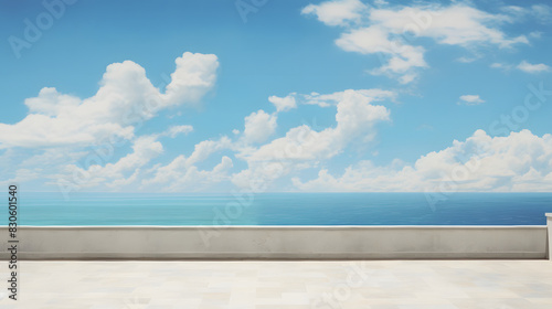 Wallpaper Mural digital vintage style blue sky and ocean graphics poster background Torontodigital.ca