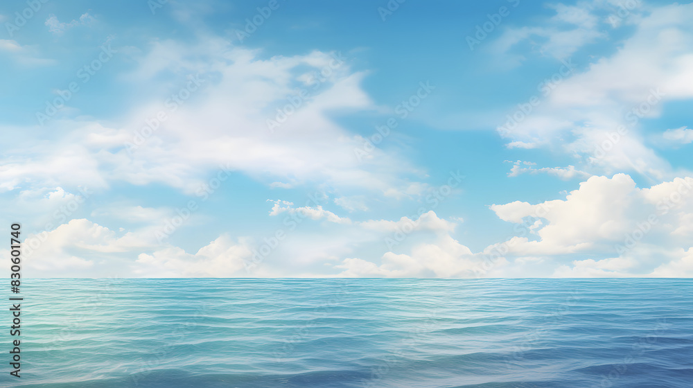 Obraz premium digital vintage style blue sky and ocean graphics poster background