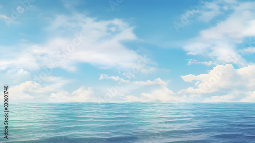 digital vintage style blue sky and ocean graphics poster background