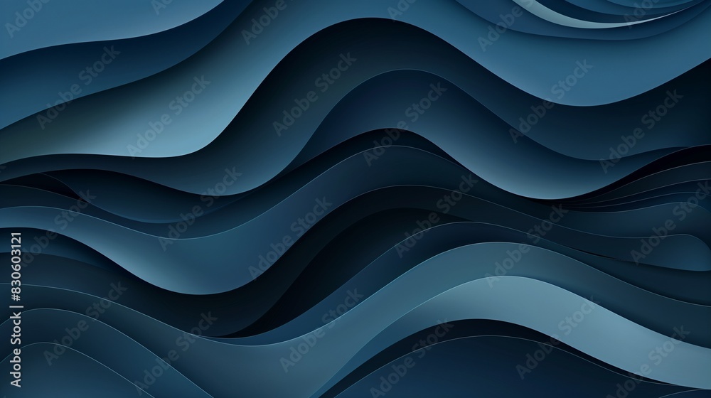 Fluid dark blue paper waves forming an abstract and elegant vector background, perfect for a sophisticated banner design. Fluid dark blue paper waves forming an abstract and elegant vector background, perfect for a sophisticated banner design.