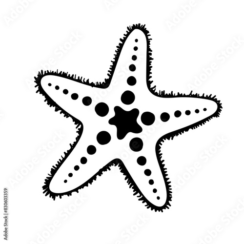 Sketch, doodles of a starfish. Vector graphics.