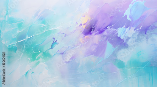Digital blue purple oil painting flowing water abstract poster web background © yonshan