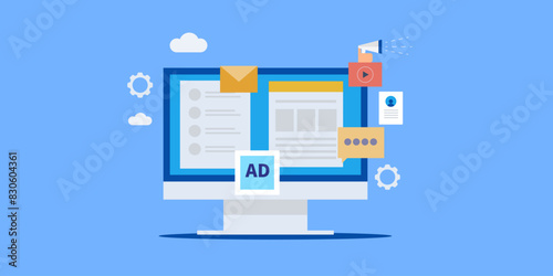 Digital marketing checklist overview concept, vector illustration.