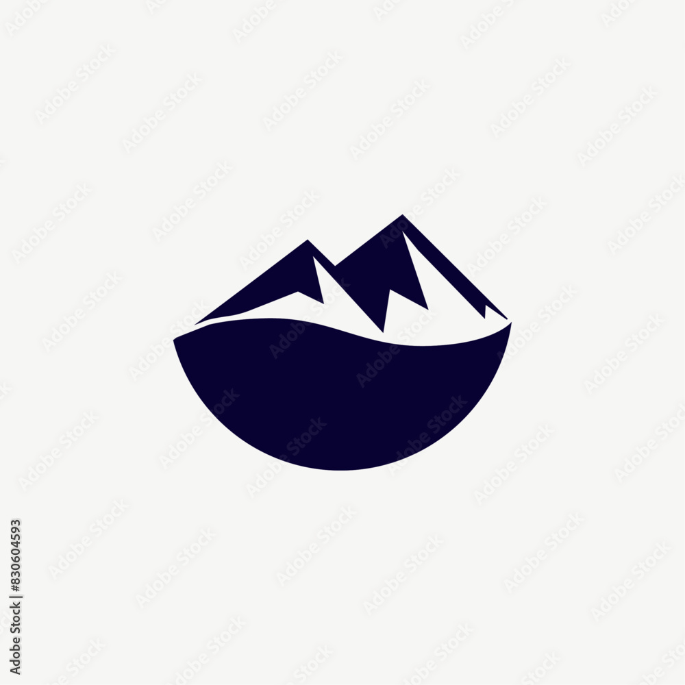 Fototapeta premium Minimalist Mountain Adventure Logo Icon Vector
