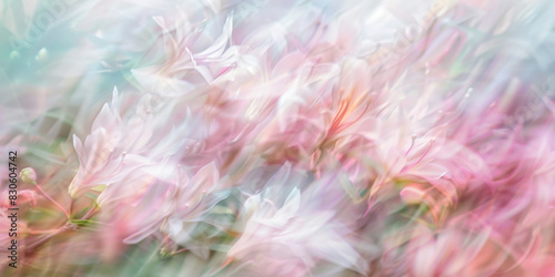 Abstract Composition Reminiscent of Blooming Flowers in Soft Pastel Colors
