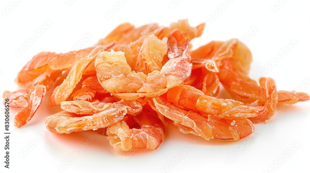 Dried shrimps isolated on a white background Dried shrimps isolated on a white background