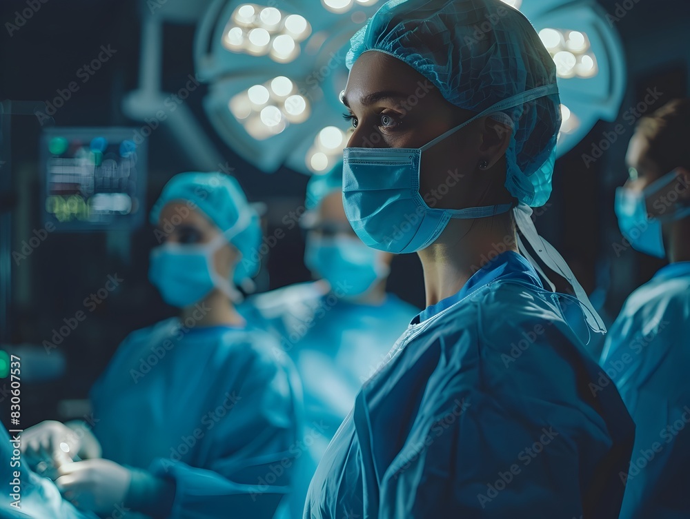 Skilled Medical Team Performing Complex Surgery in Advanced Operating Room for Critical Patient Care Skilled Medical Team Performing Complex Surgery in Advanced Operating Room for Critical Patient Care