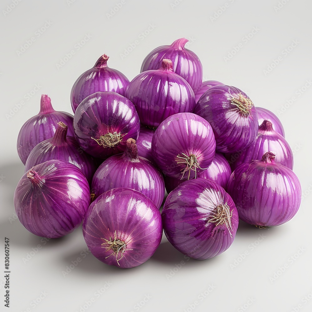 huge pile of big shallot on white background huge pile of big shallot on white background