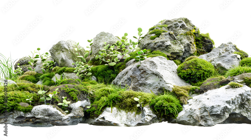 Rockery, stones, transparent pictures