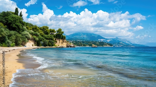 Fototapeta Naklejka Na Ścianę i Meble -  Corfu landscape with beach and sky